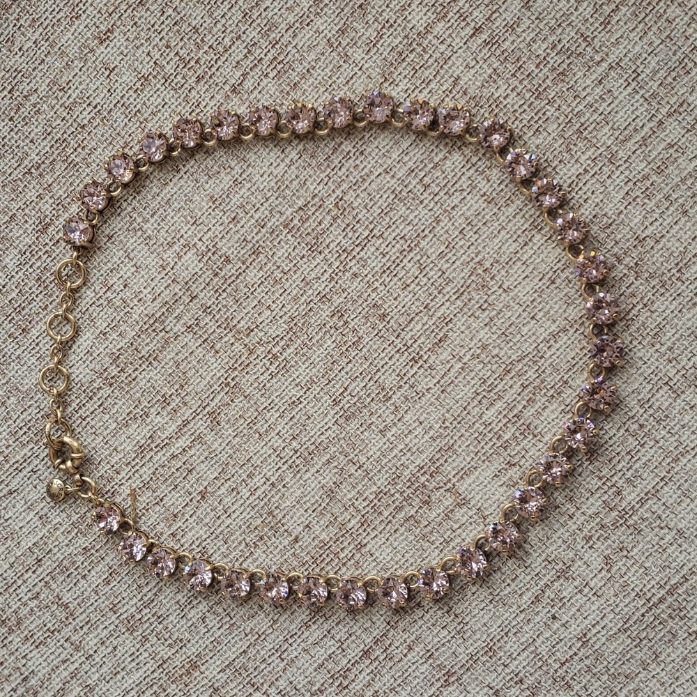 J.Crew Crystal Dot Martha Neclace Blush Pink
